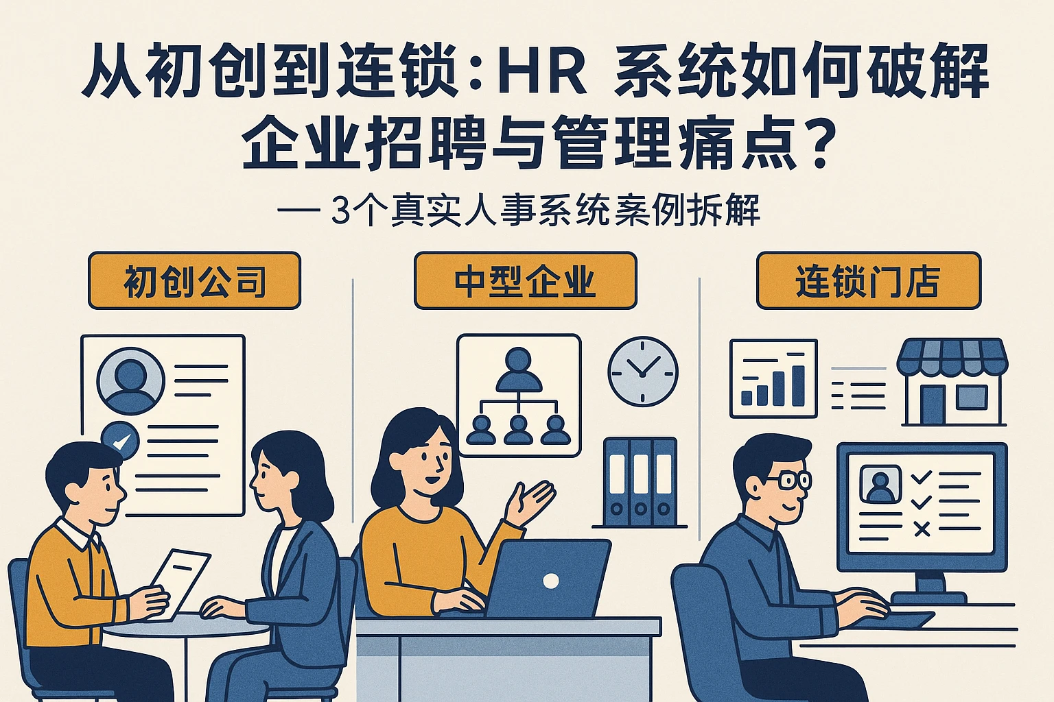 从初创到连锁：HR系统如何破解企业招聘与管理痛点？——3个真实人事系统案例拆解