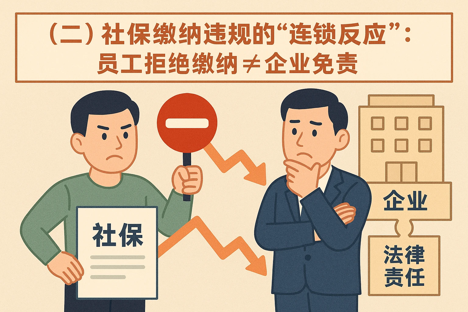（二）社保缴纳违规的“连锁反应”：员工拒绝缴纳≠企业免责