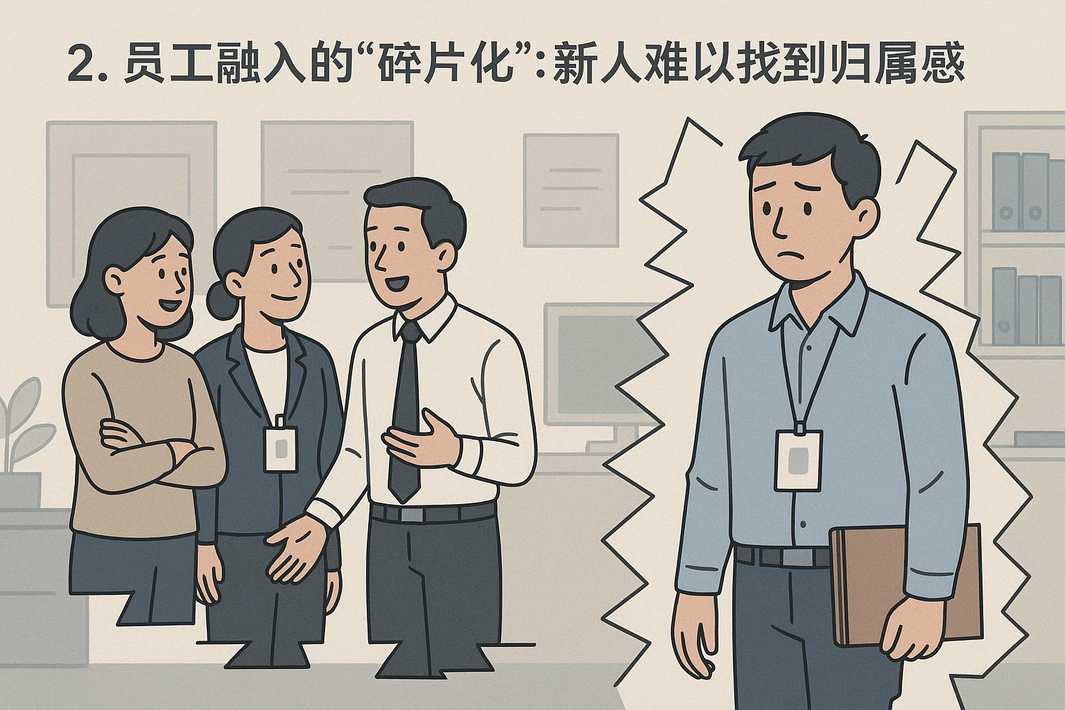 2. 员工融入的“碎片化”：新人难以找到归属感
