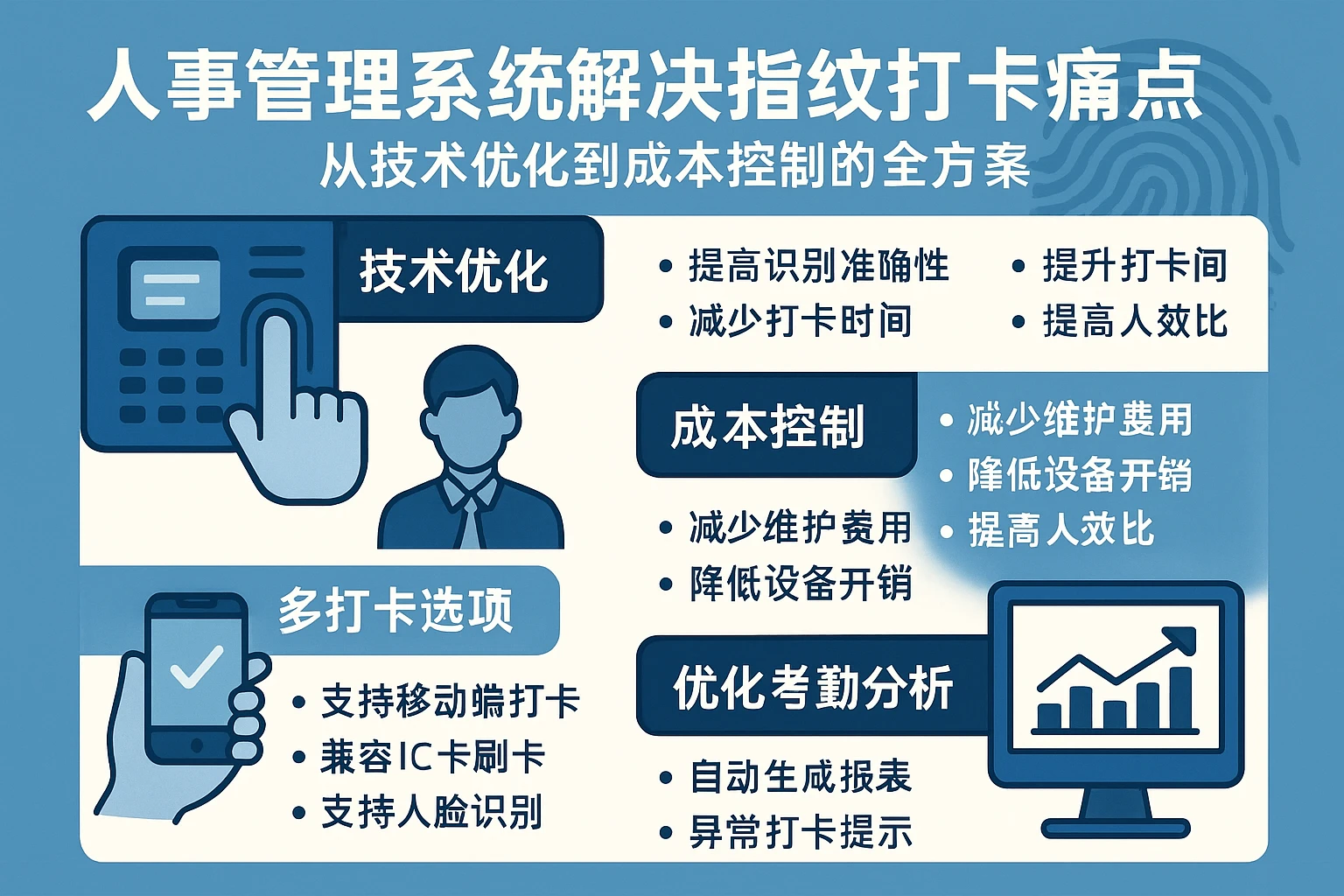 人事管理系统解决指纹打卡痛点：从技术优化到成本控制的全方案
