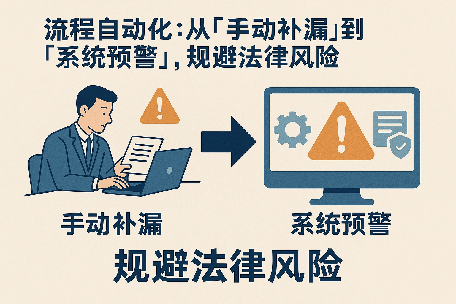 2. 流程自动化：从“手动补漏”到“系统预警”，规避法律风险