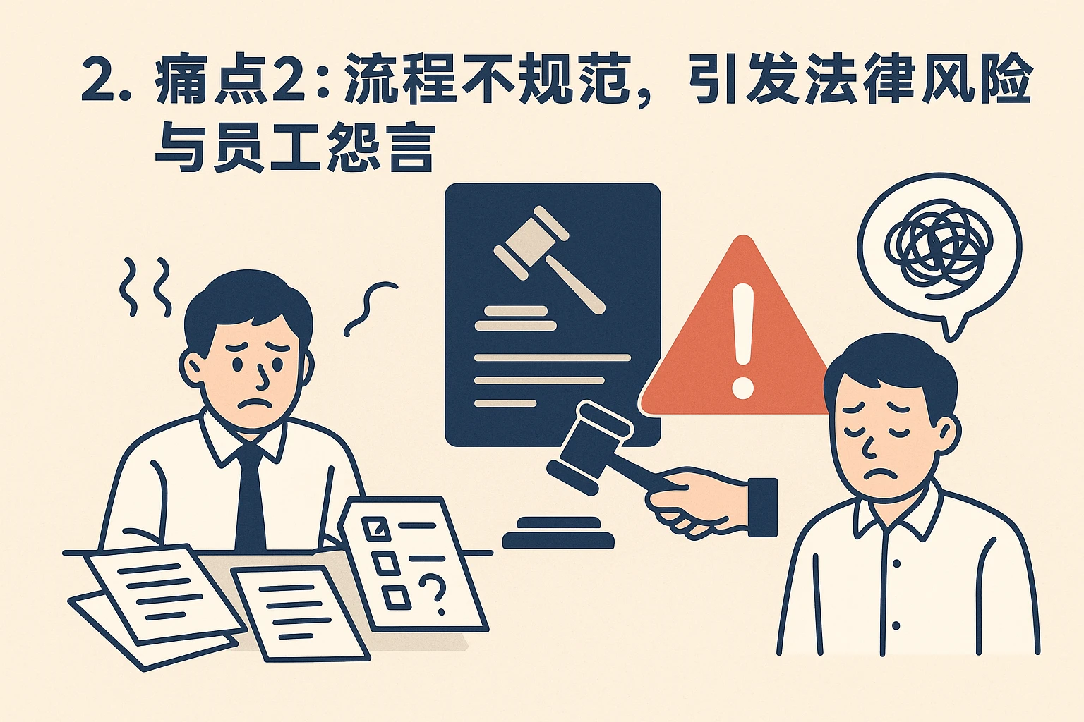 2. 痛点2：流程不规范，引发法律风险与员工怨言