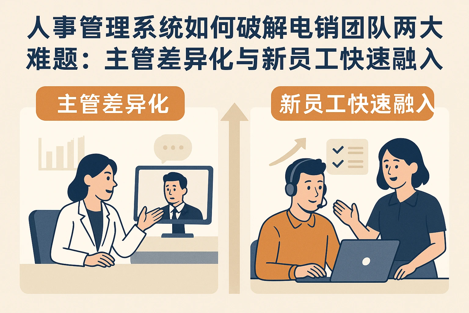 人事管理系统如何破解电销团队两大难题：主管差异化与新员工快速融入