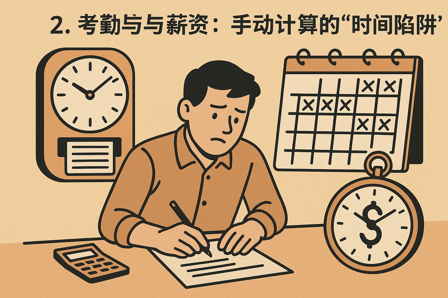 2. 考勤与薪资：手动计算的“时间陷阱”