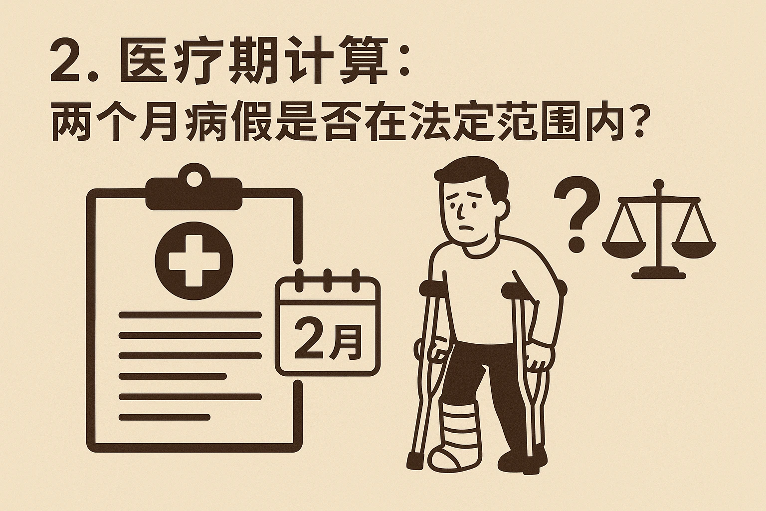 2. 医疗期计算：两个月病假是否在法定范围内？