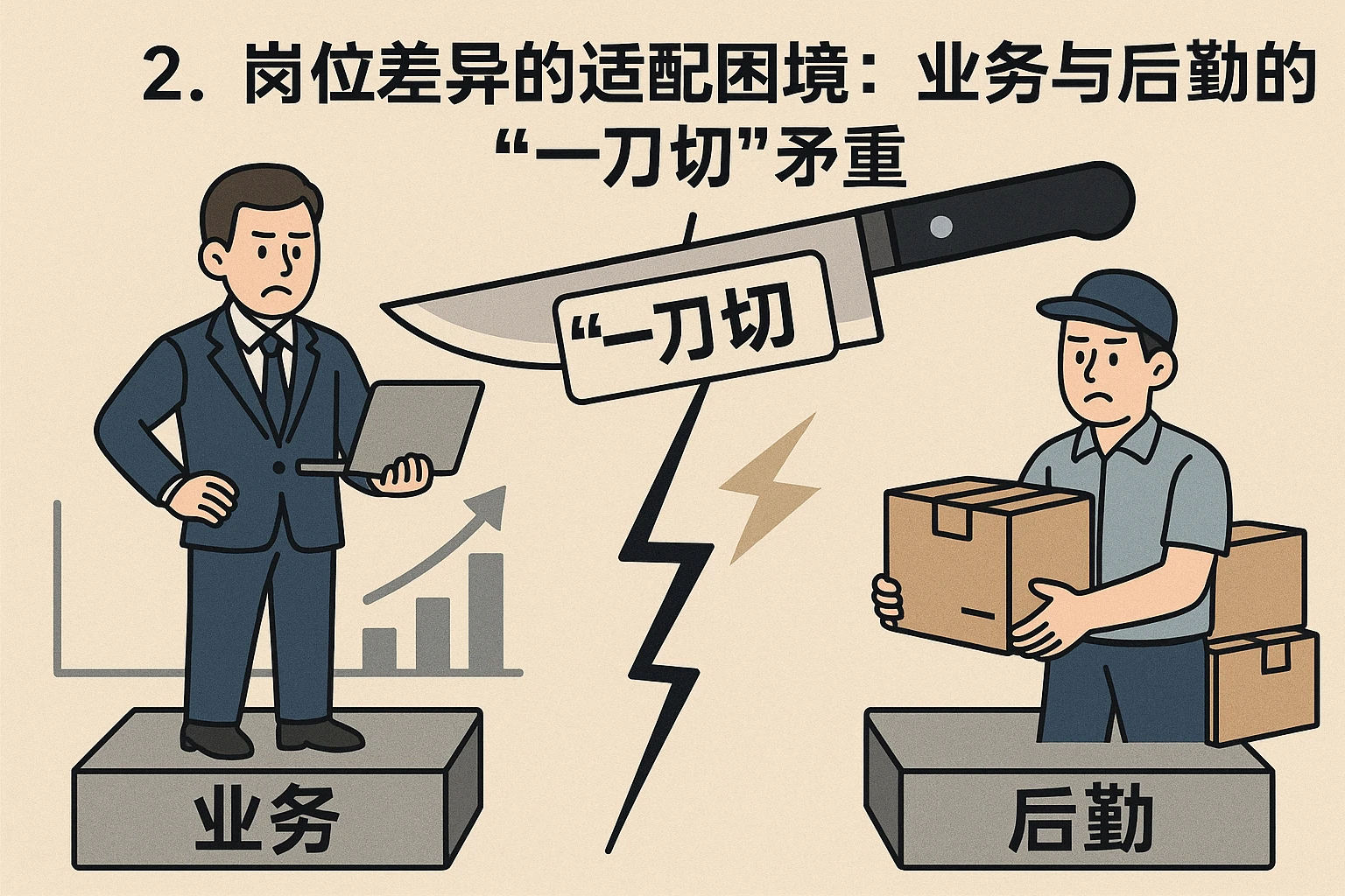 2. 岗位差异的适配困境：业务与后勤的“一刀切”矛盾