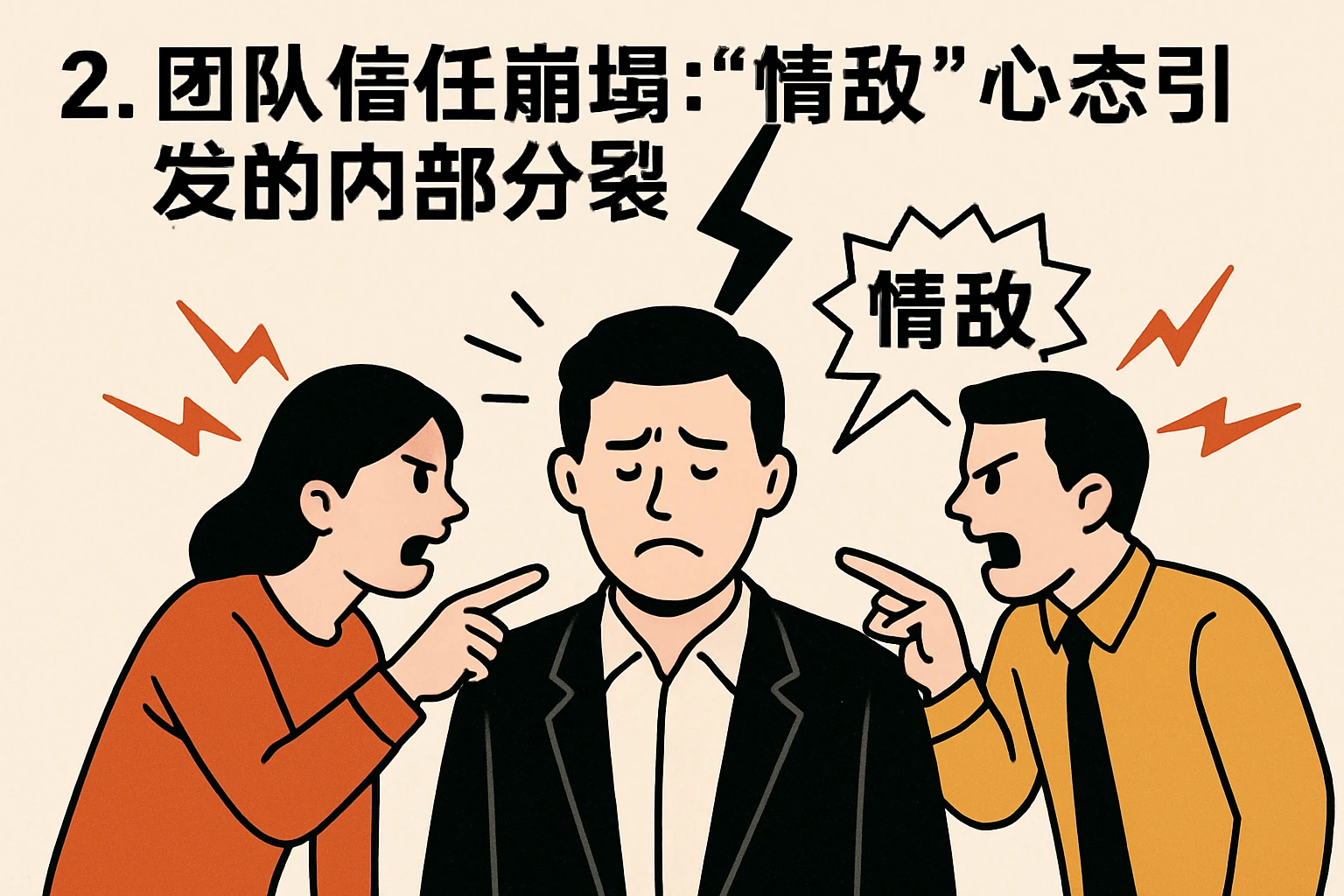 2. 团队信任崩塌：“情敌”心态引发的内部分裂