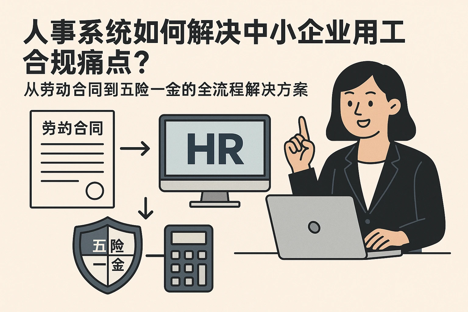 人事系统如何解决中小企业用工合规痛点？从劳动合同到五险一金的全流程解决方案