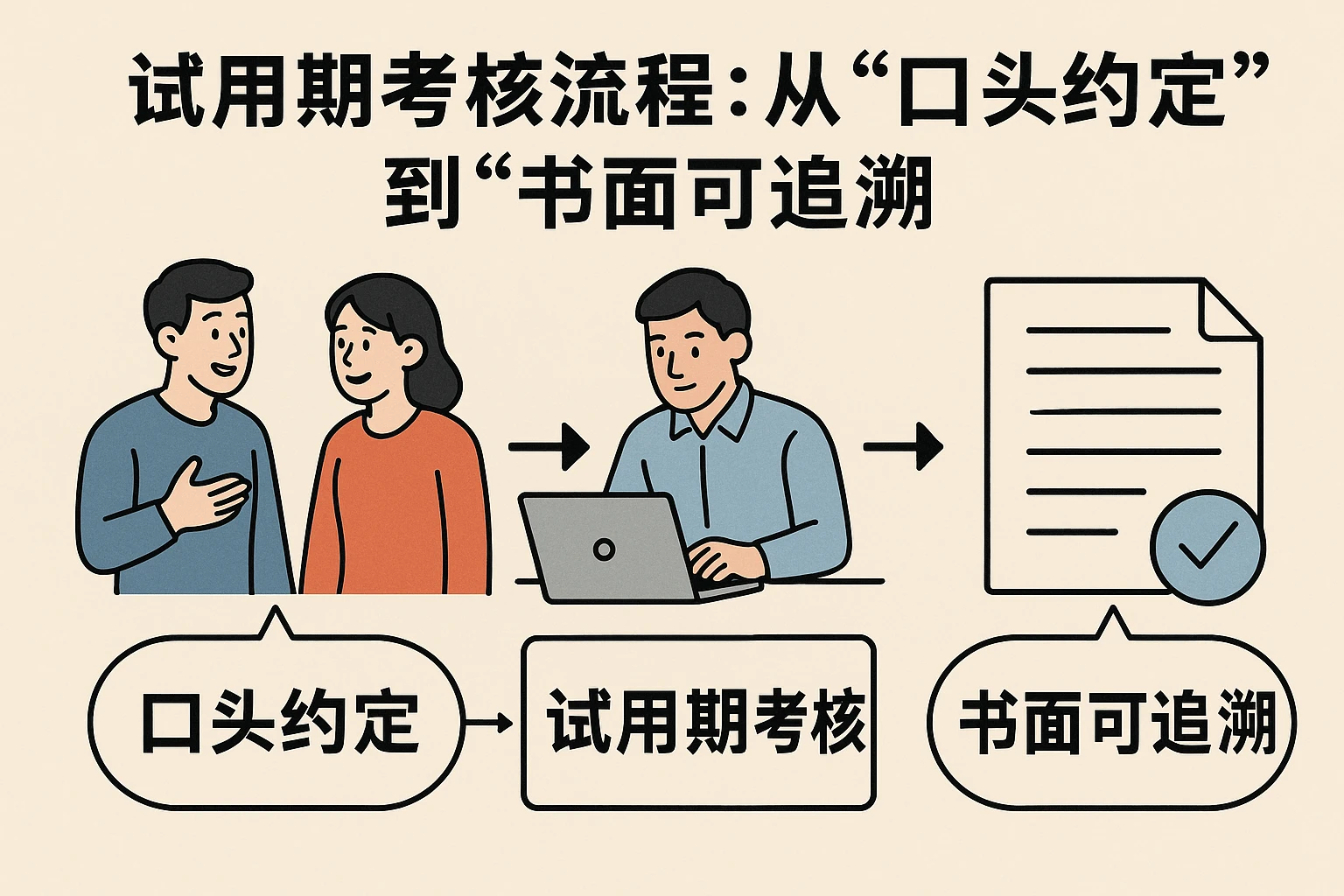 2. 试用期考核流程：从“口头约定”到“书面可追溯”