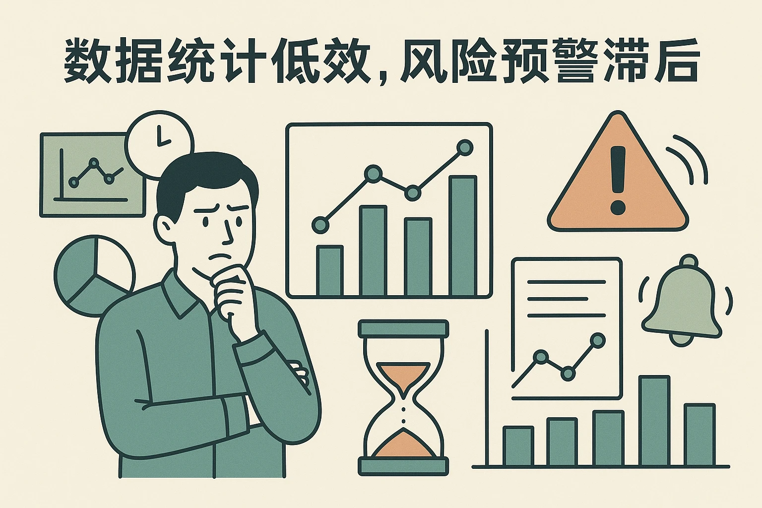 2. 数据统计低效，风险预警滞后
