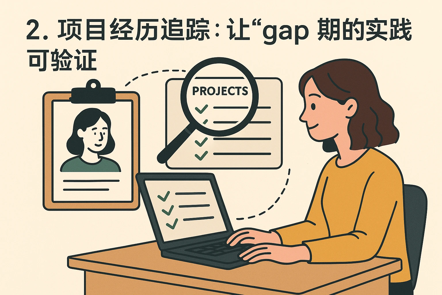 2. 项目经历追踪：让“ gap 期的实践”可验证