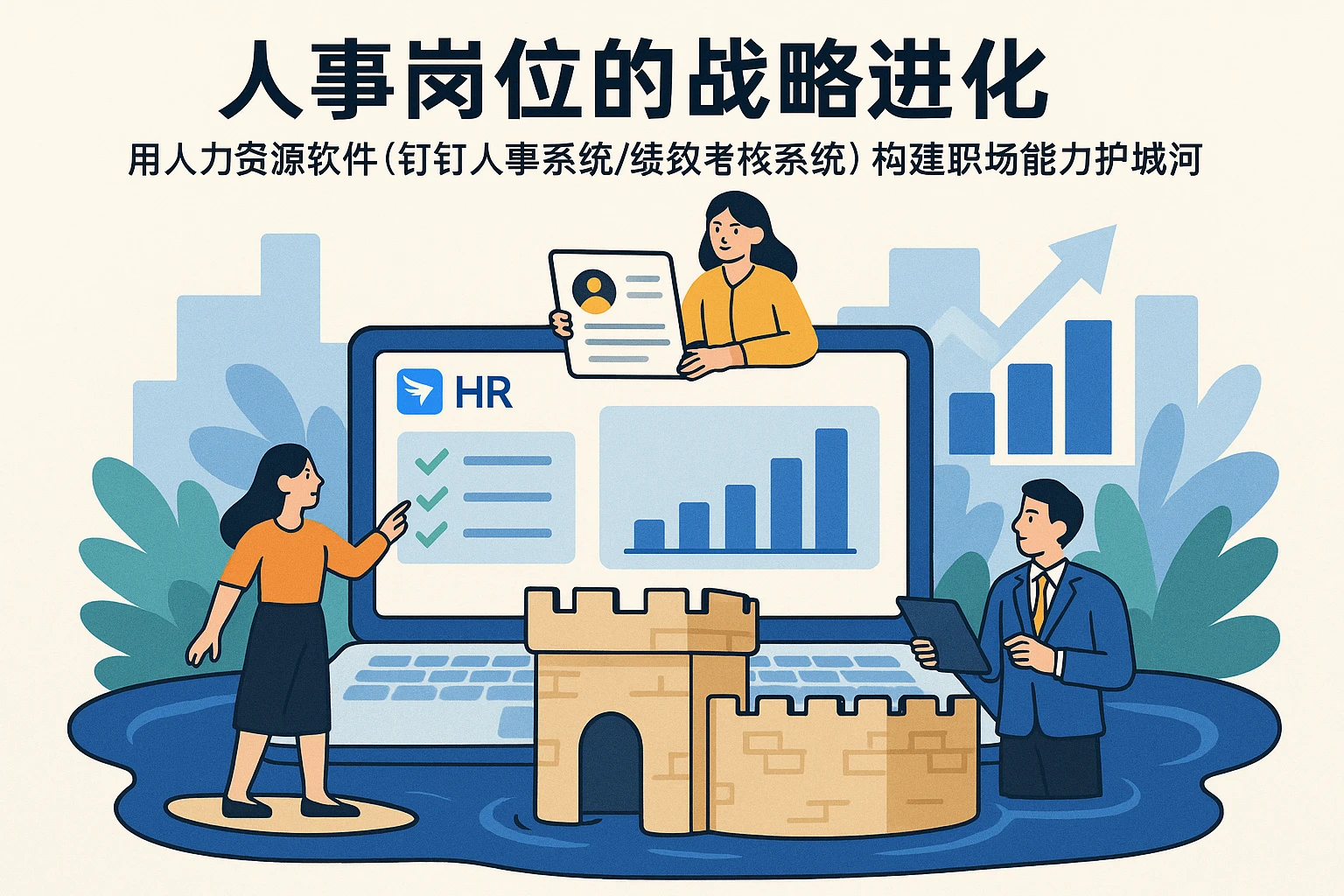 人事岗位的战略进化：用人力资源软件（钉钉人事系统/绩效考核系统）构建职场能力护城河