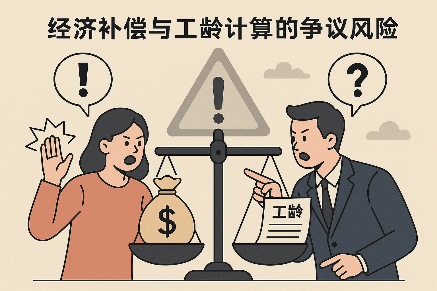 2. 经济补偿与工龄计算的争议风险