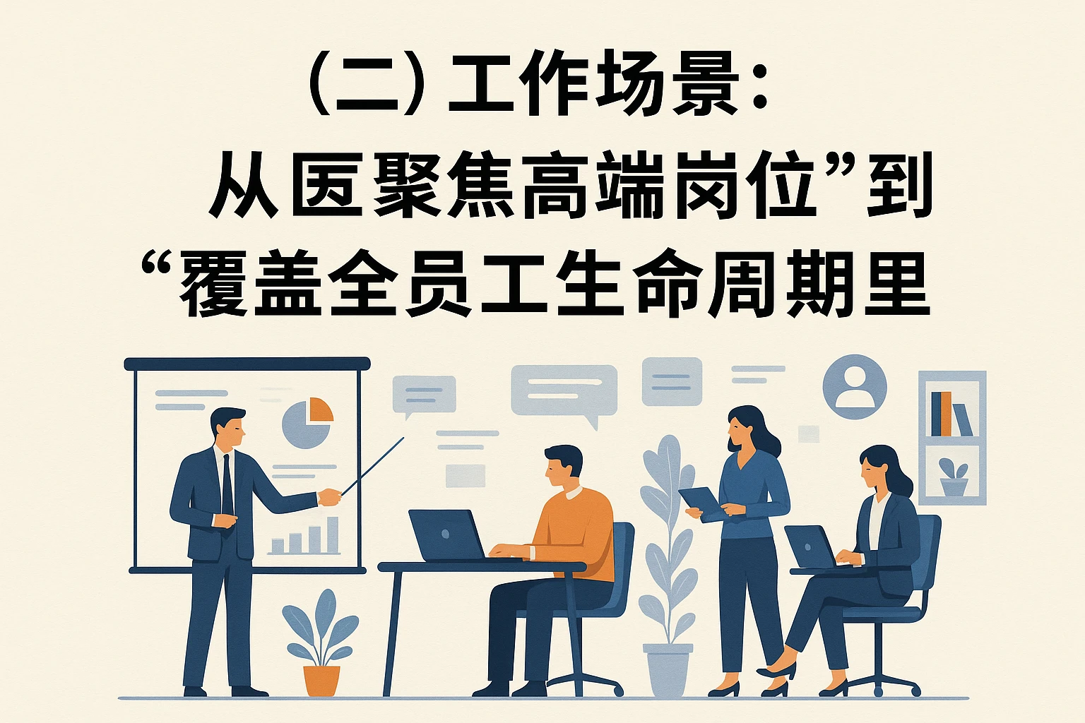 （二）工作场景：从“聚焦高端岗位”到“覆盖全员工生命周期”