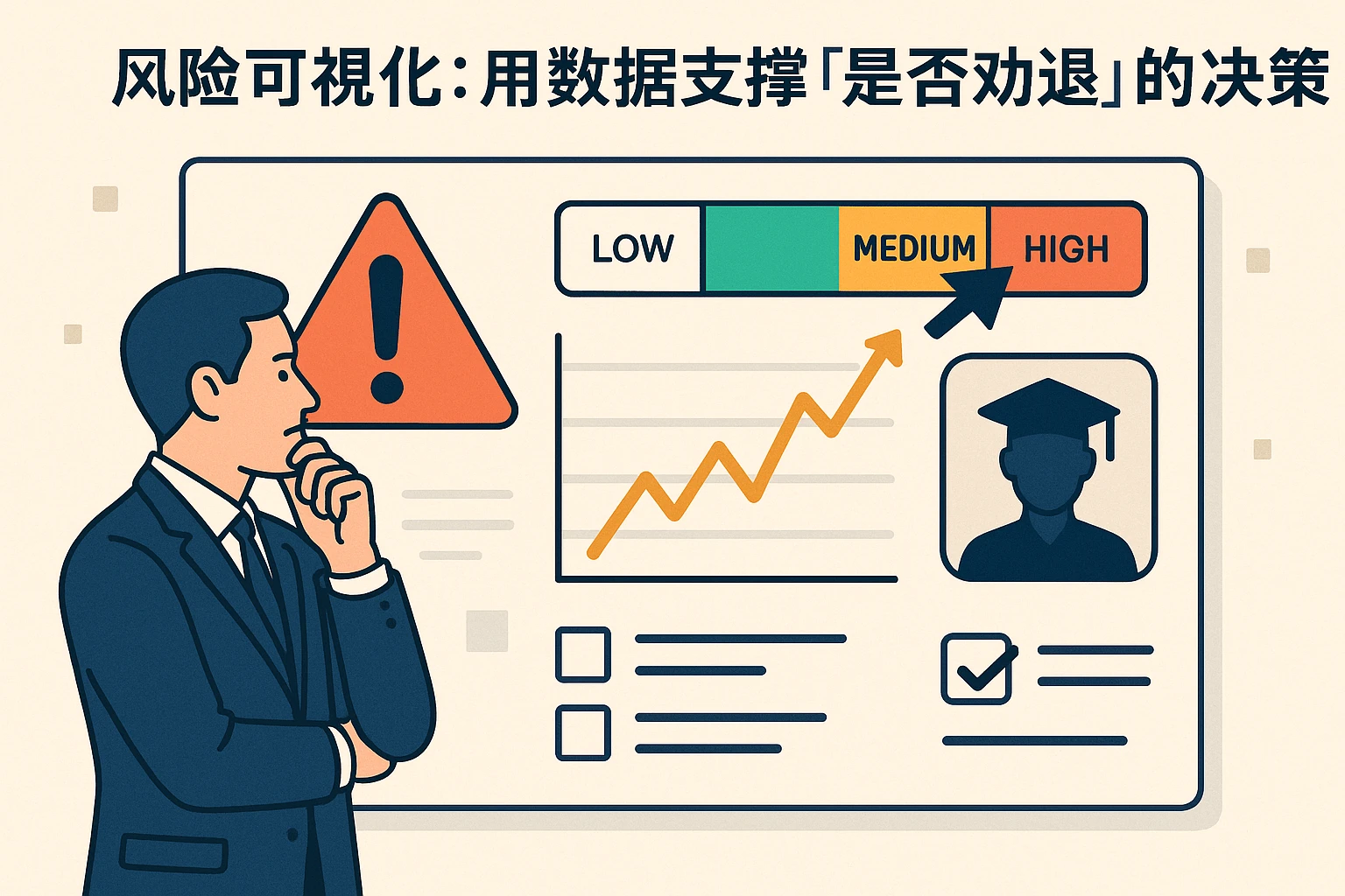 2. 风险可视化：用数据支撑“是否劝退”的决策