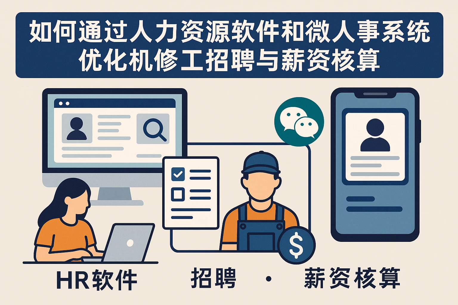 如何通过人力资源软件和微信人事系统优化机修工招聘与薪资核算