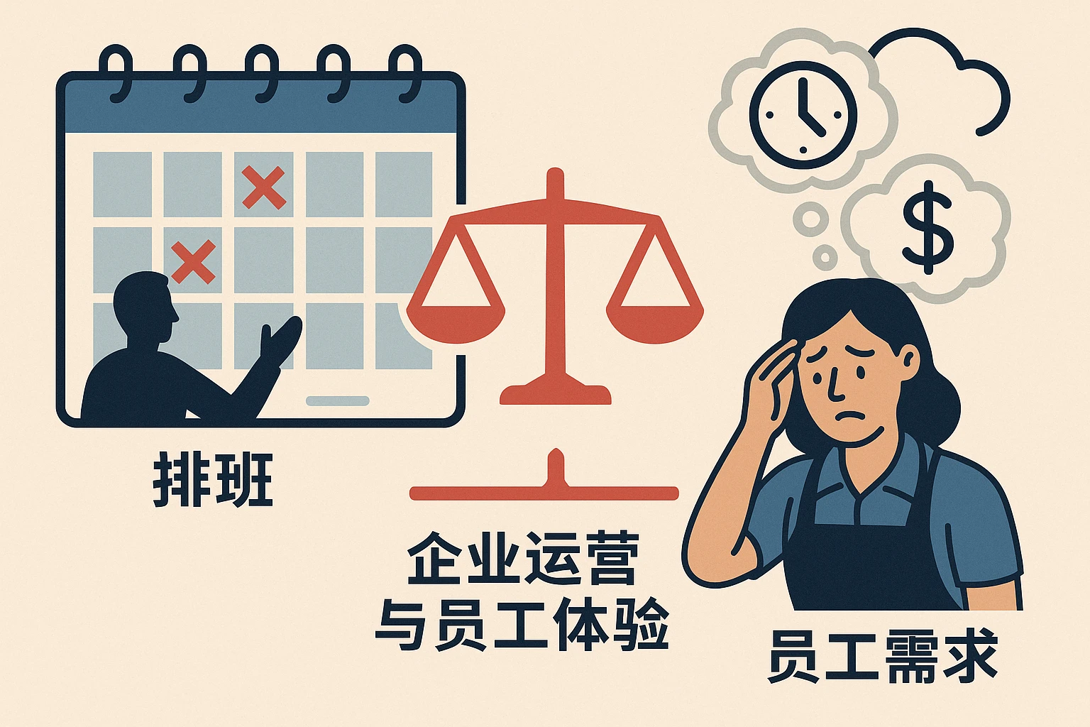 2. 排班与员工需求的冲突：平衡企业运营与员工体验