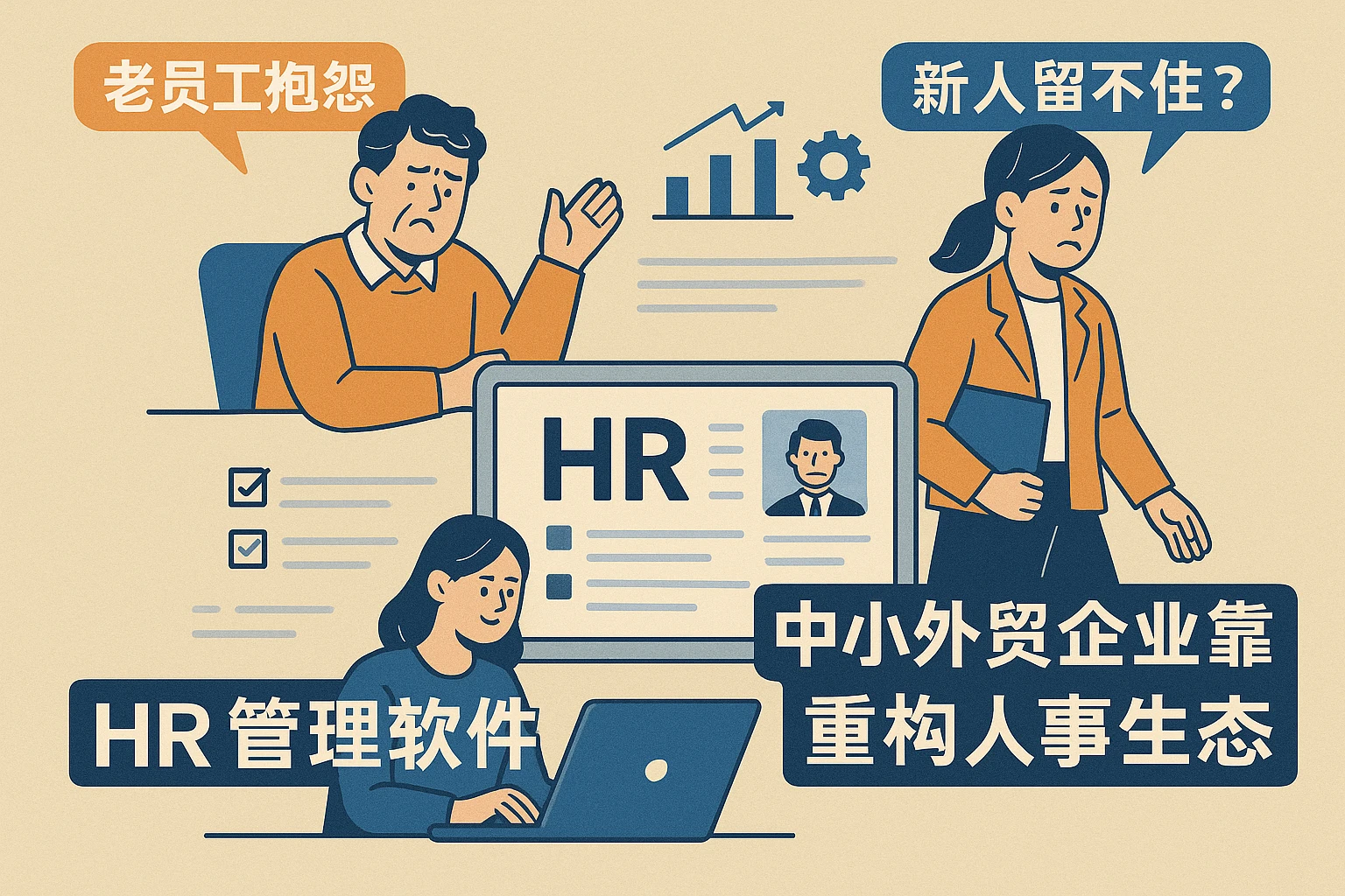 老员工抱怨、新人留不住?中小外贸企业靠HR管理软件重构人事生态