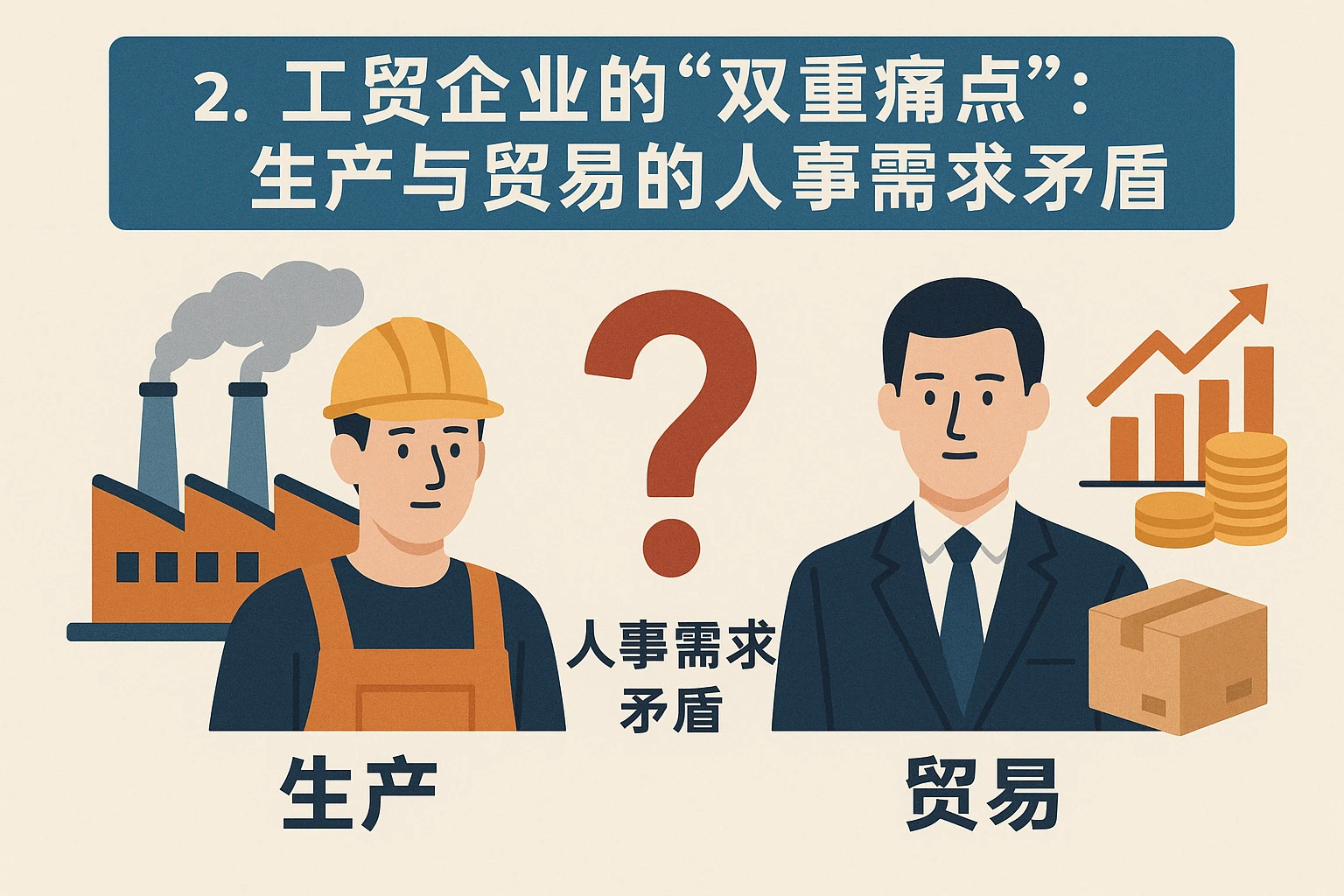 2. 工贸企业的“双重痛点”：生产与贸易的人事需求矛盾