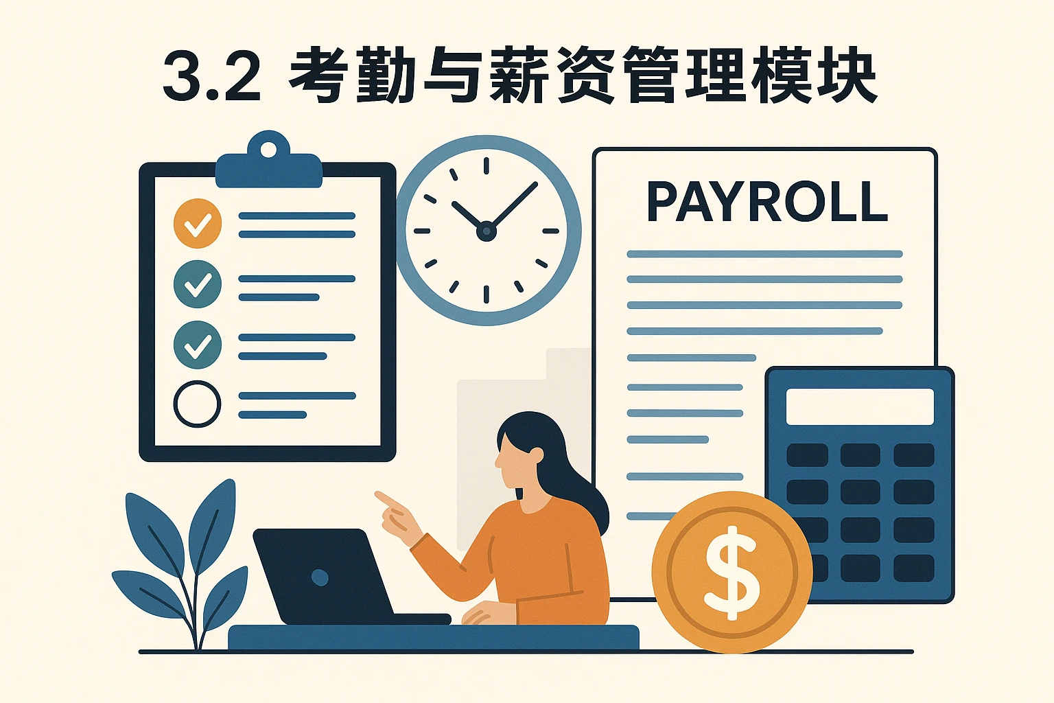 3.2 考勤与薪资管理模块