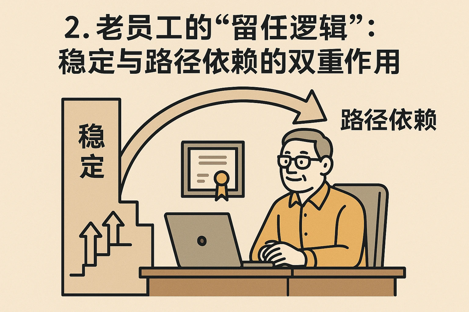 2. 老员工的“留任逻辑”：稳定与路径依赖的双重作用