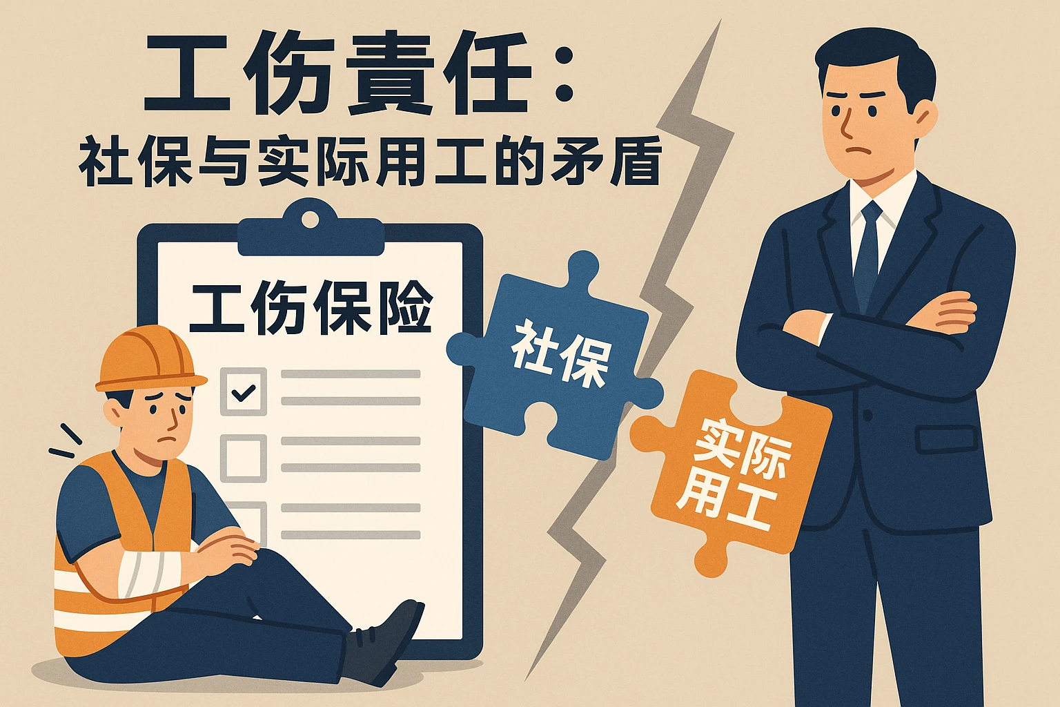 2. 工伤责任:社保与实际用工的矛盾