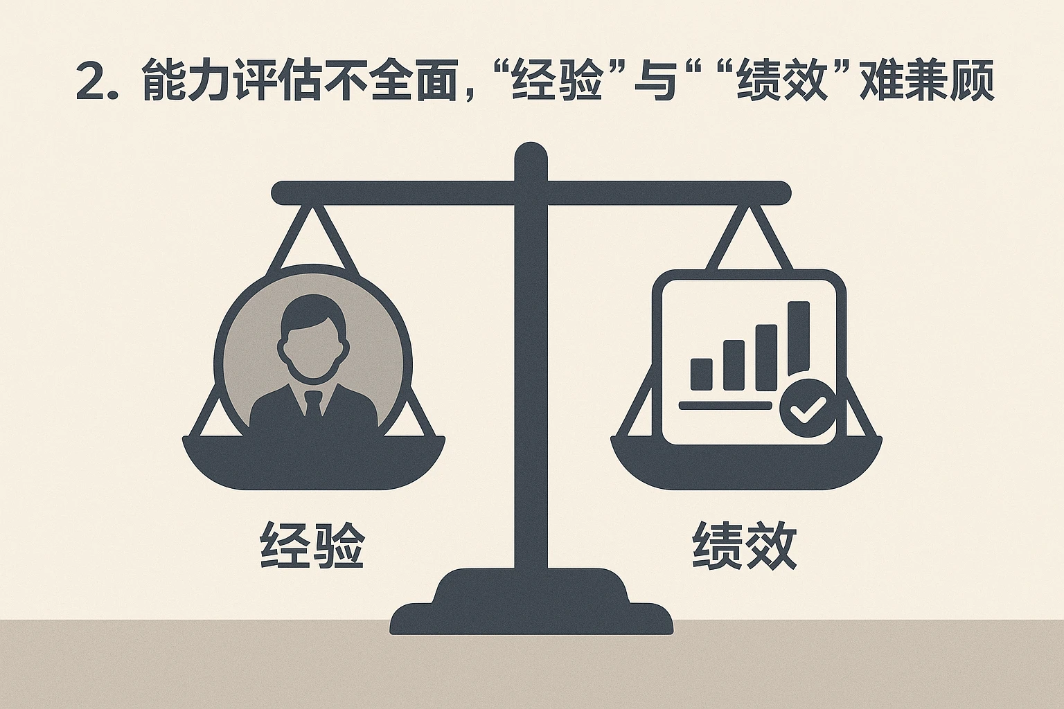 2. 能力评估不全面，“经验”与“绩效”难兼顾