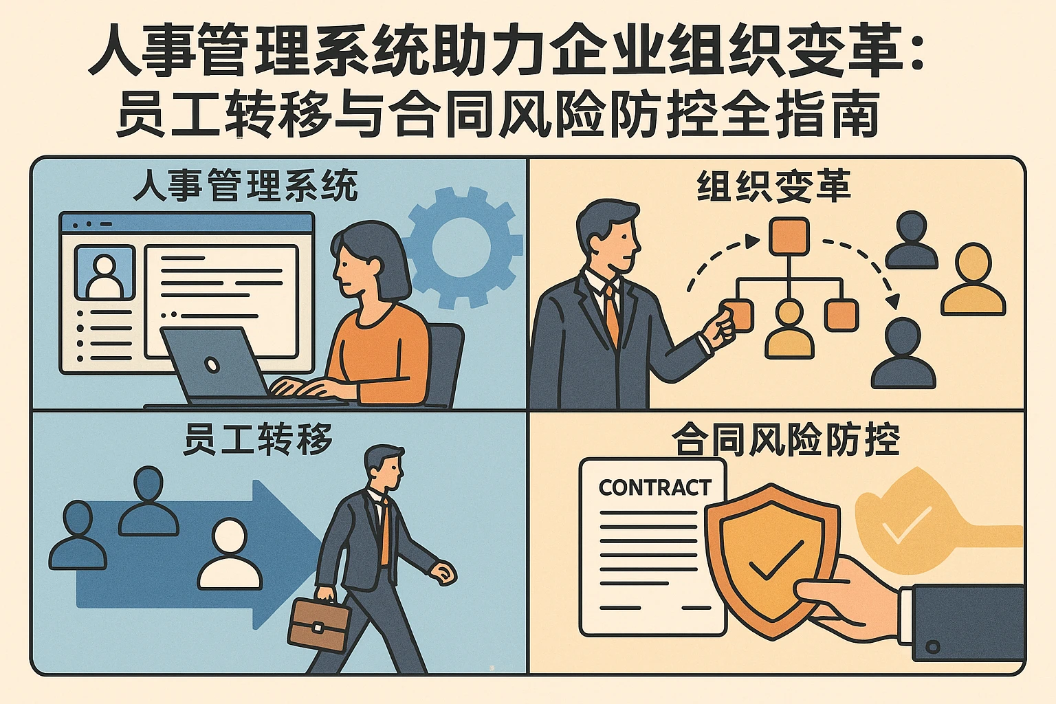人事管理系统助力企业组织变革：员工转移与合同风险防控全指南