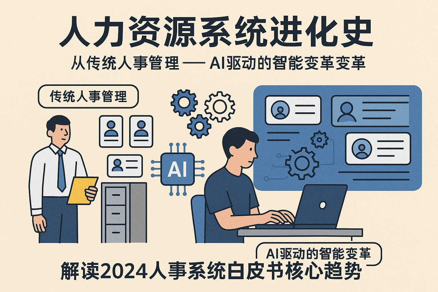 人力资源系统进化史：从传统人事管理到AI驱动的智能变革——解读2024人事系统白皮书核心趋势