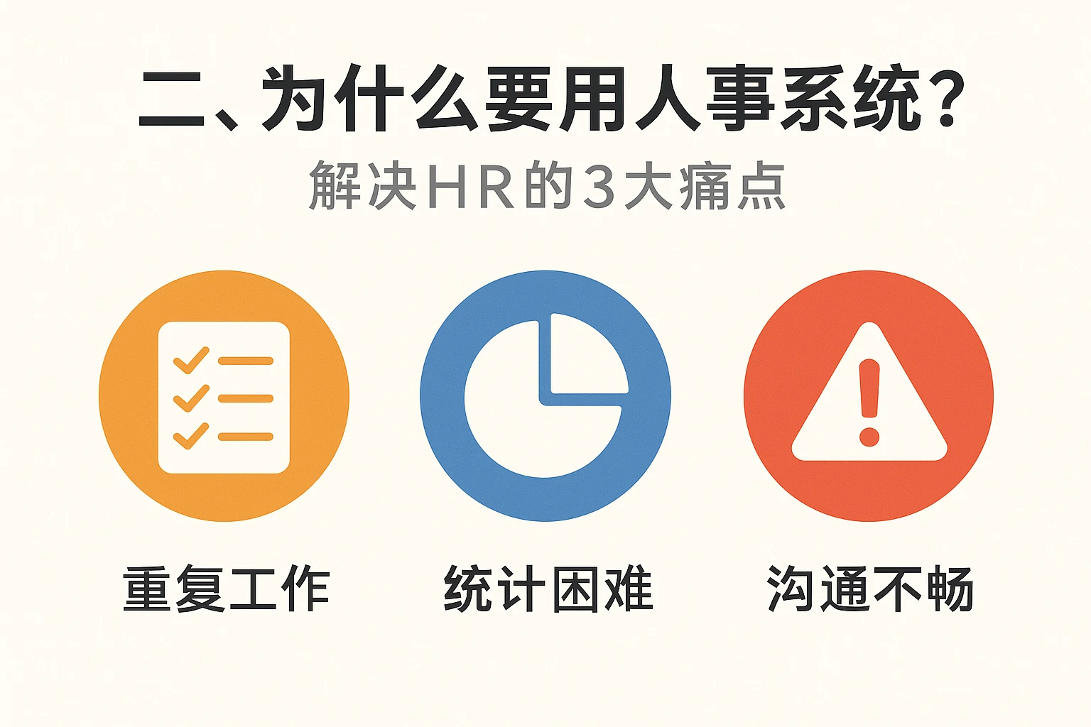 二、为什么要用人事系统?解决HR的3大痛点