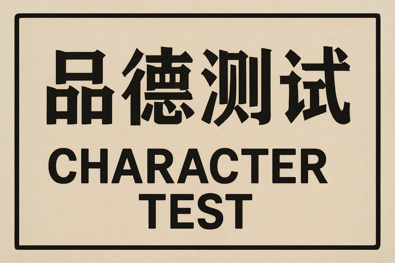 品德测试