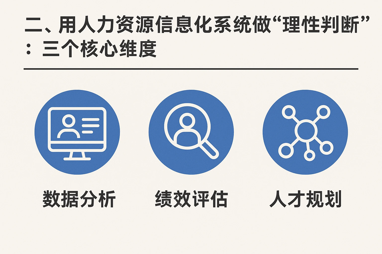 二、用人力资源信息化系统做“理性判断”：三个核心维度
