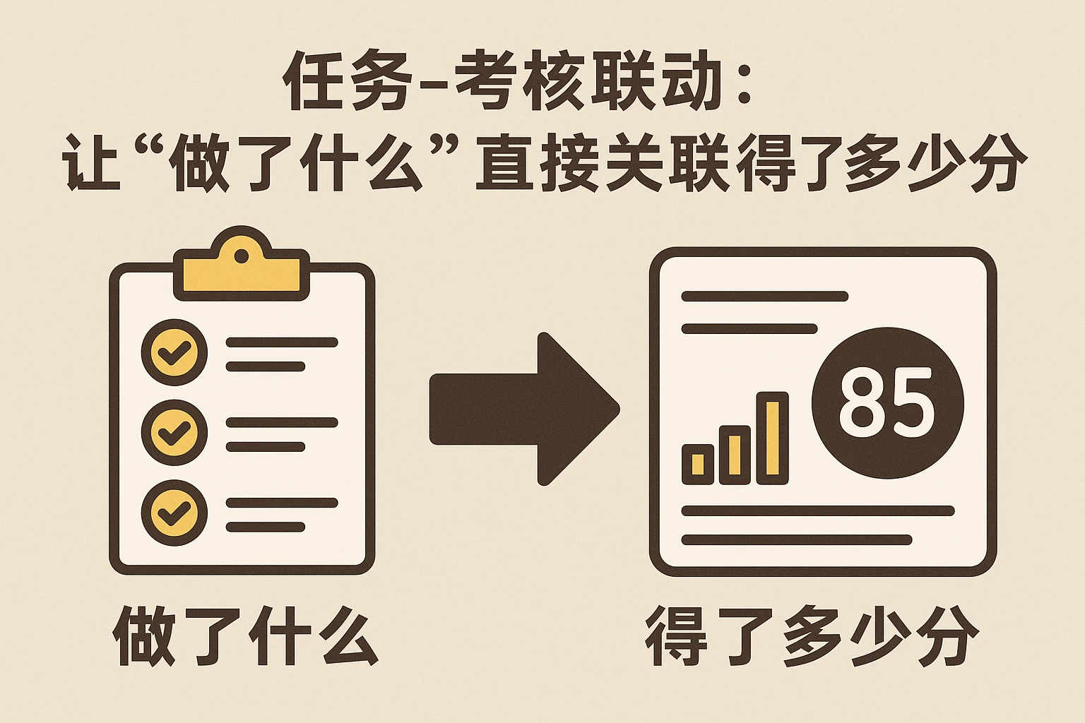 2. 任务-考核联动：让“做了什么”直接关联“得了多少分”