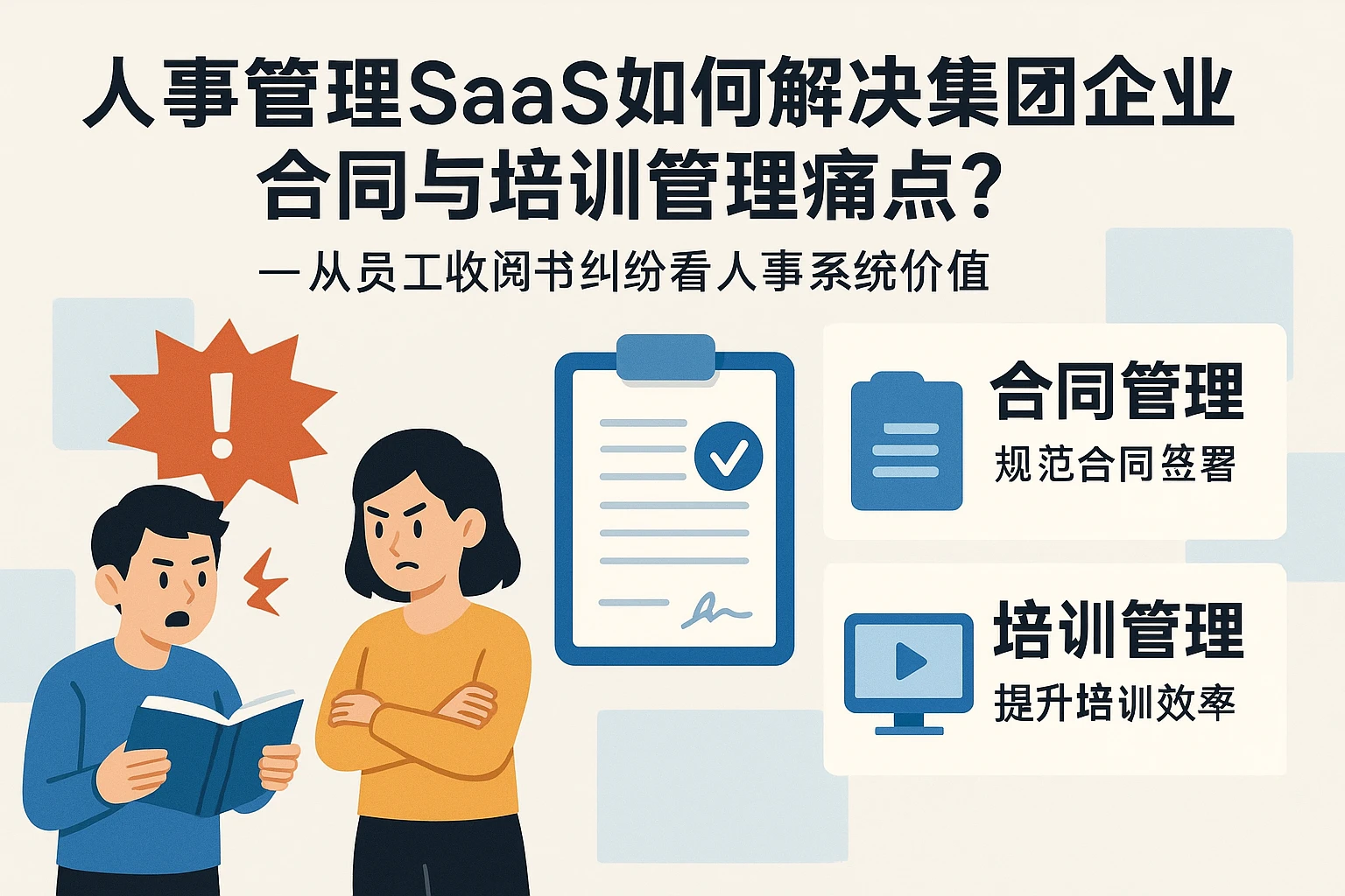 人事管理SaaS如何解决集团企业合同与培训管理痛点？——从员工收阅书纠纷看人事系统价值