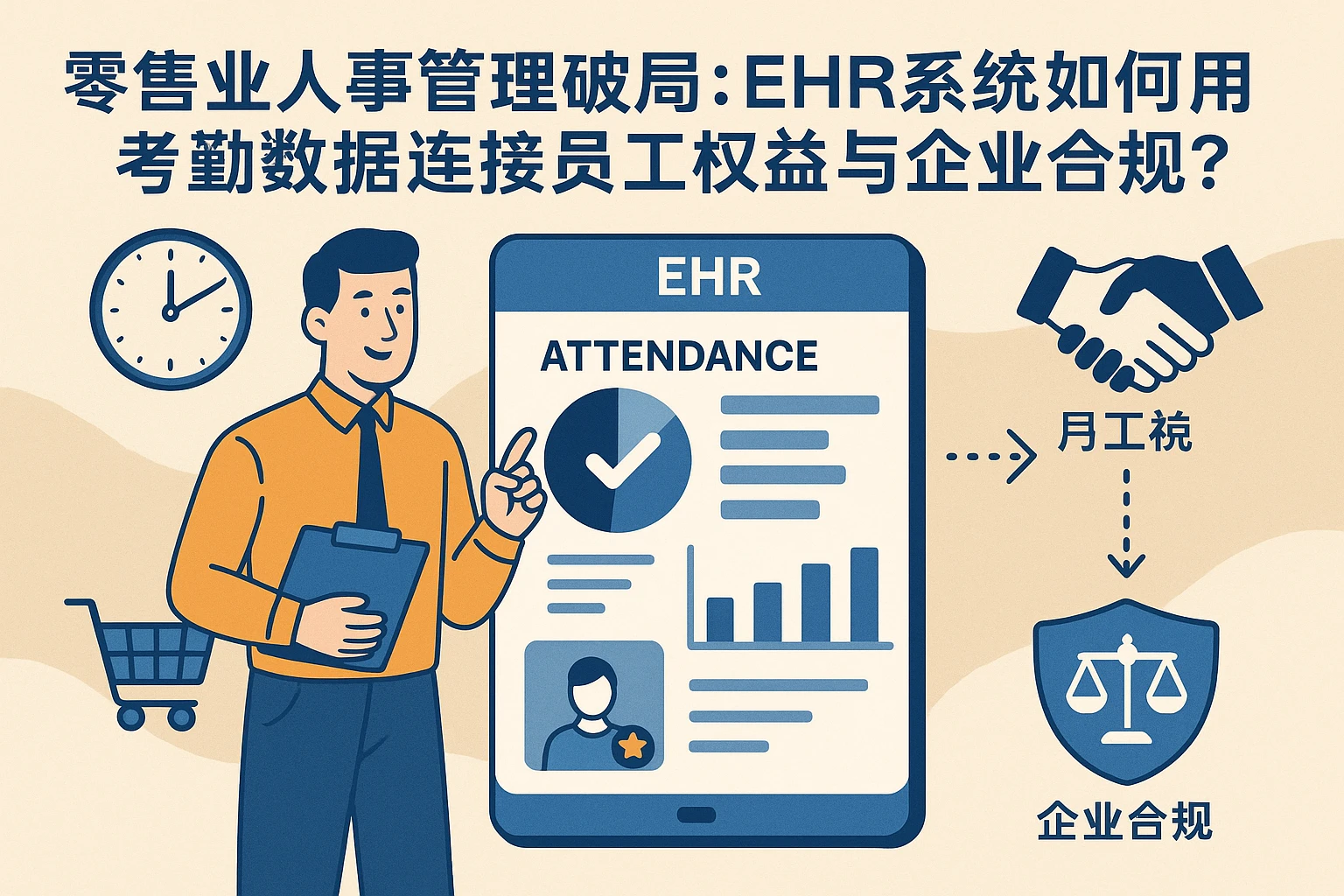 零售业人事管理破局：EHR系统如何用考勤数据连接员工权益与企业合规？