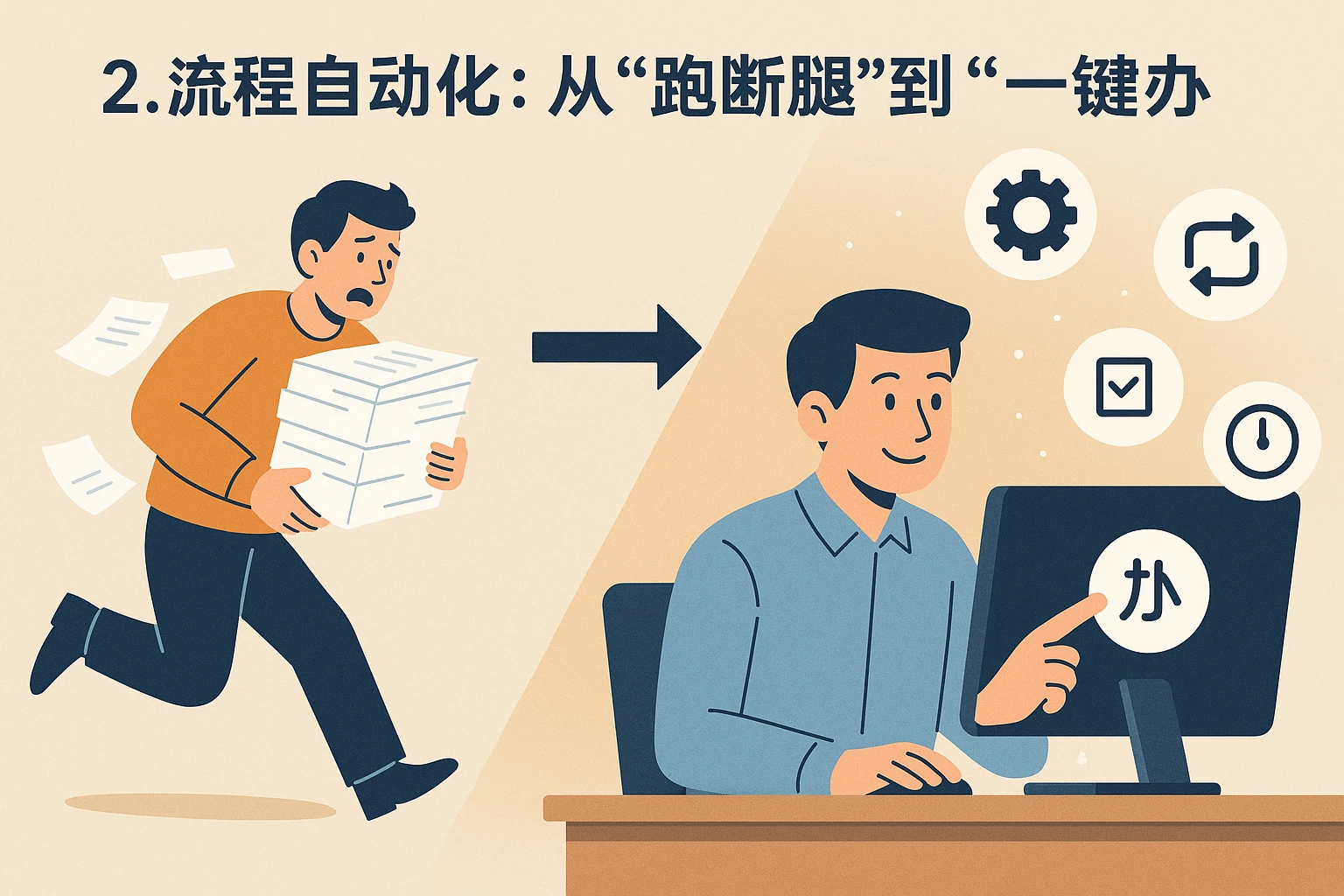 2. 流程自动化:从“跑断腿”到“一键办”