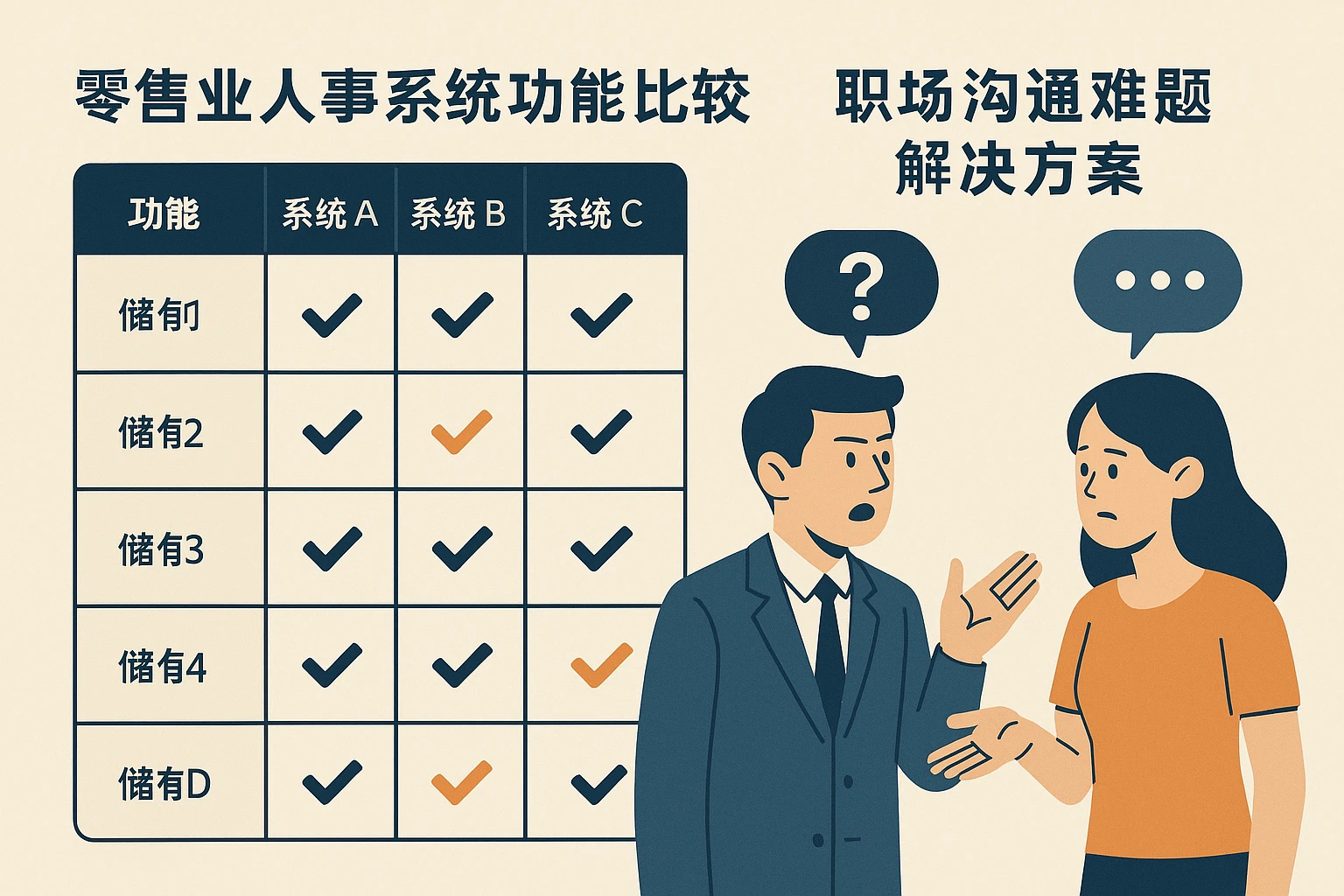 零售业人事系统功能比较与职场沟通难题解决方案