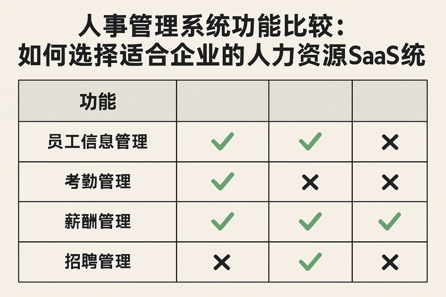 人事管理系统功能比较:如何选择适合企业的人力资源SaaS系统