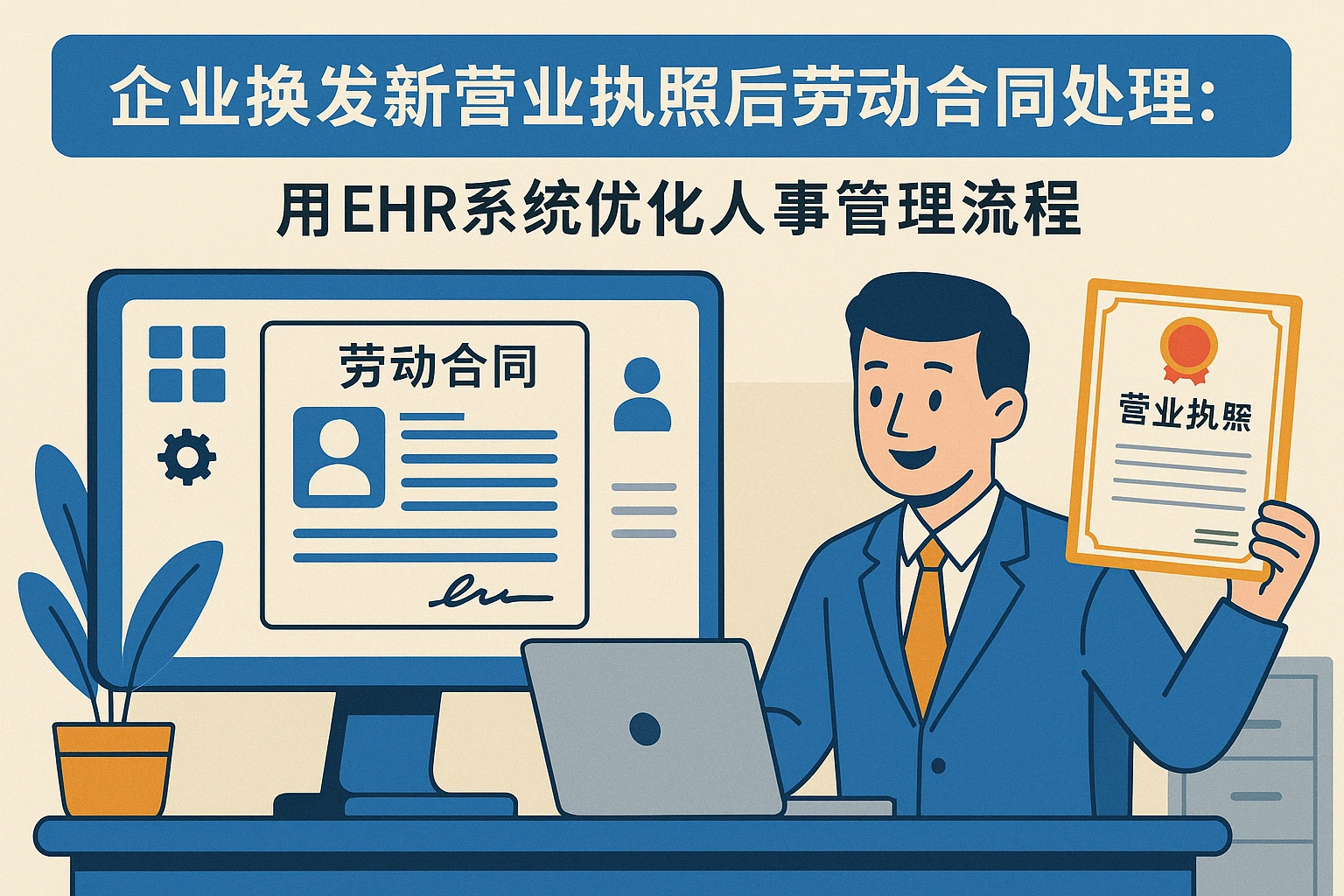 企业换发新营业执照后劳动合同处理指南：用ehr系统优化人事管理流程