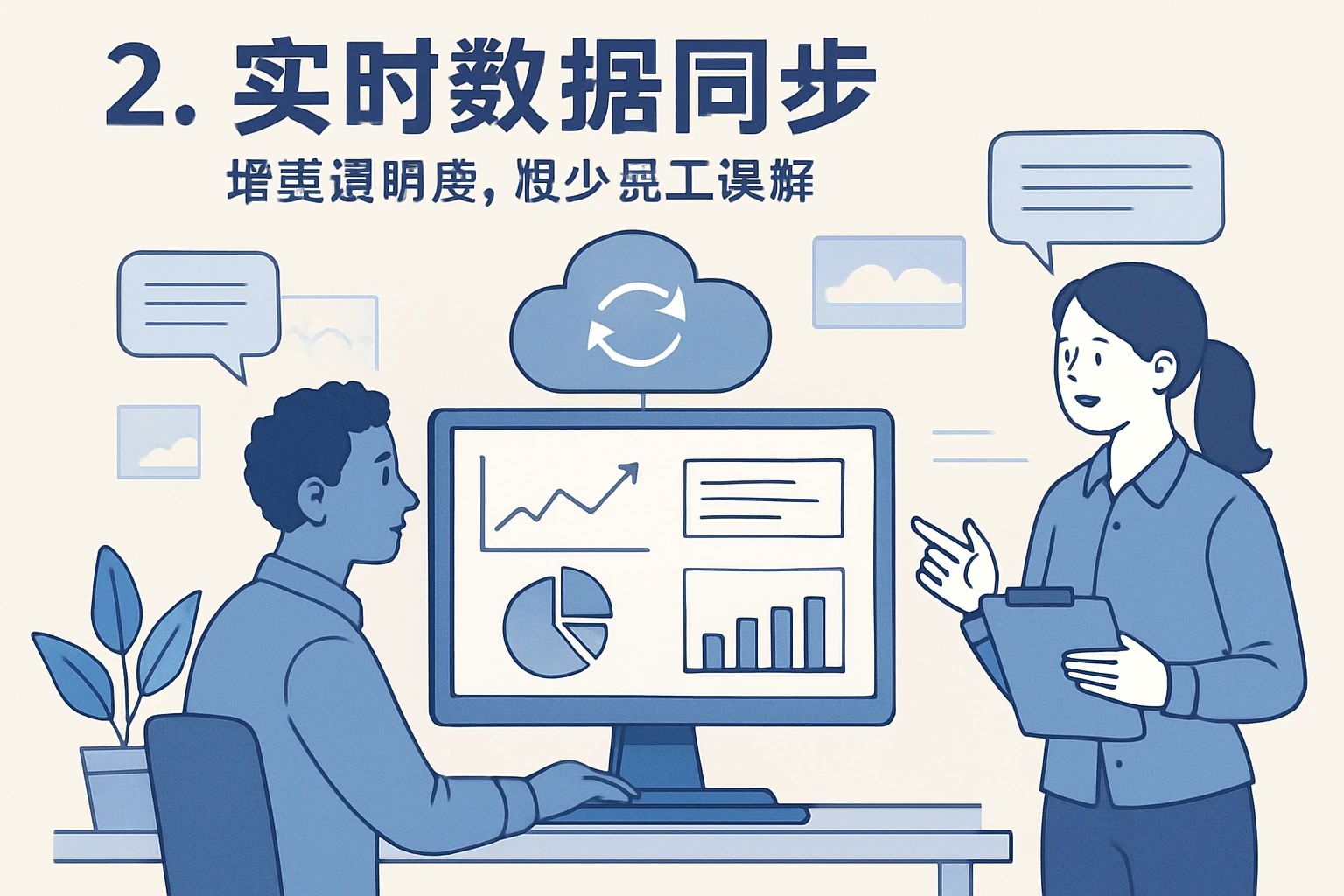 2. 实时数据同步:增强透明度,减少员工误解