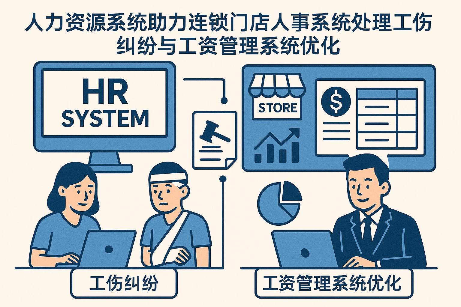 人力资源系统助力连锁门店人事系统处理工伤纠纷与工资管理系统优化