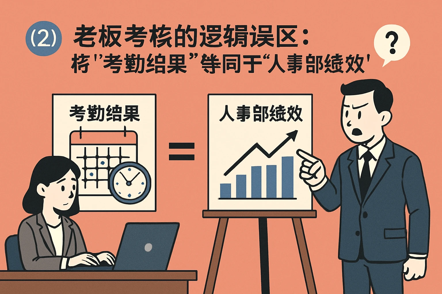 （2）老板考核的逻辑误区：将“考勤结果”等同于“人事部绩效”