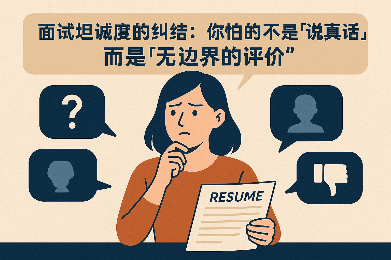 2. 面试坦诚度的纠结：你怕的不是“说真话”，而是“无边界的评价”