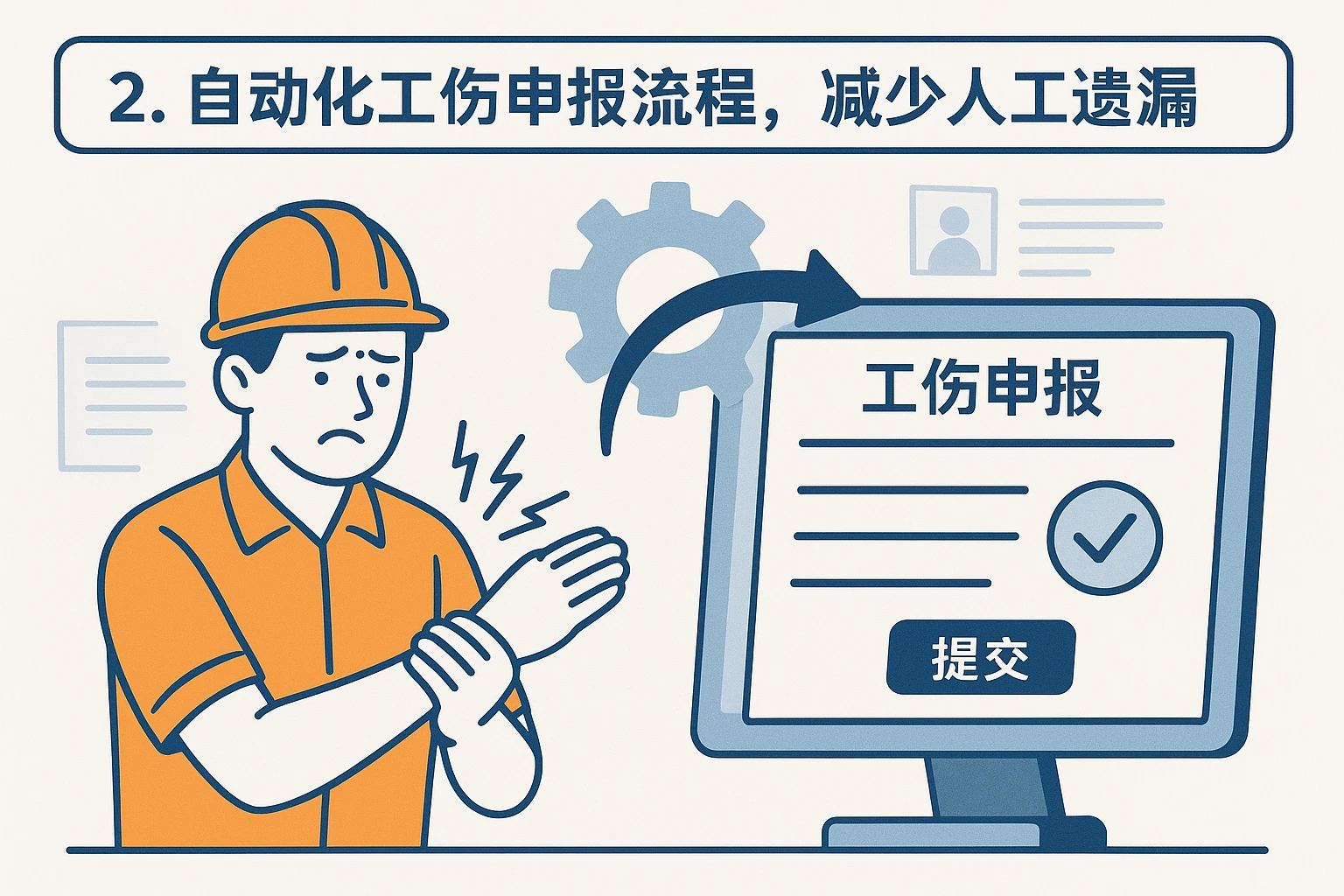 2. 自动化工伤申报流程，减少人工遗漏