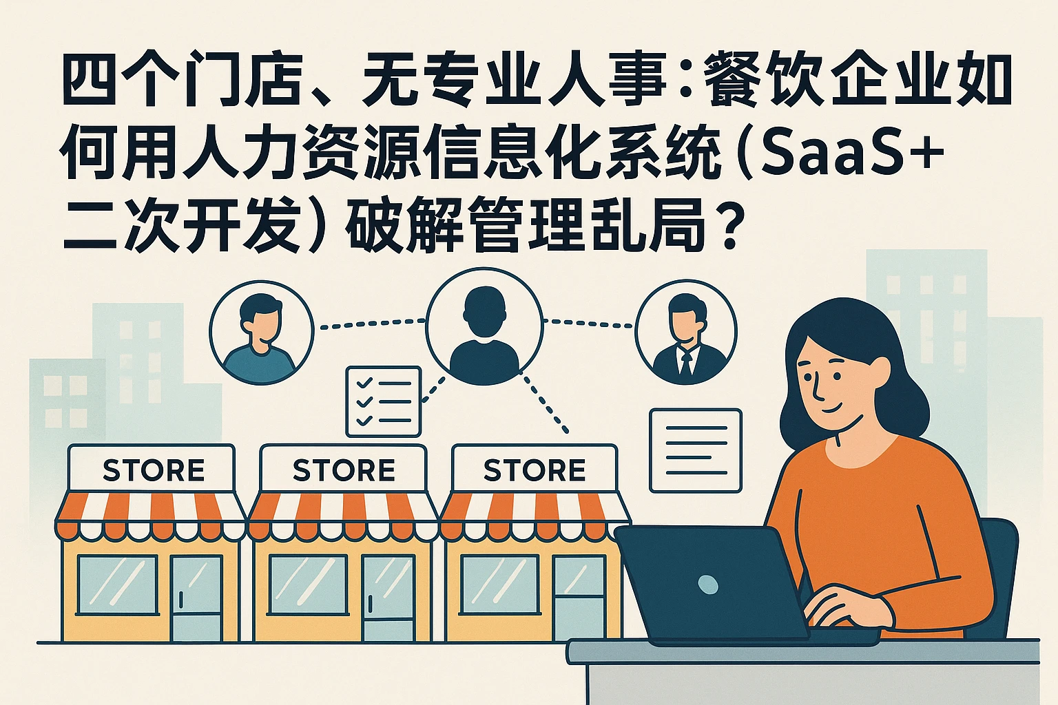 四个门店、无专业人事：餐饮企业如何用人力资源信息化系统（SaaS+二次开发）破解管理乱局？