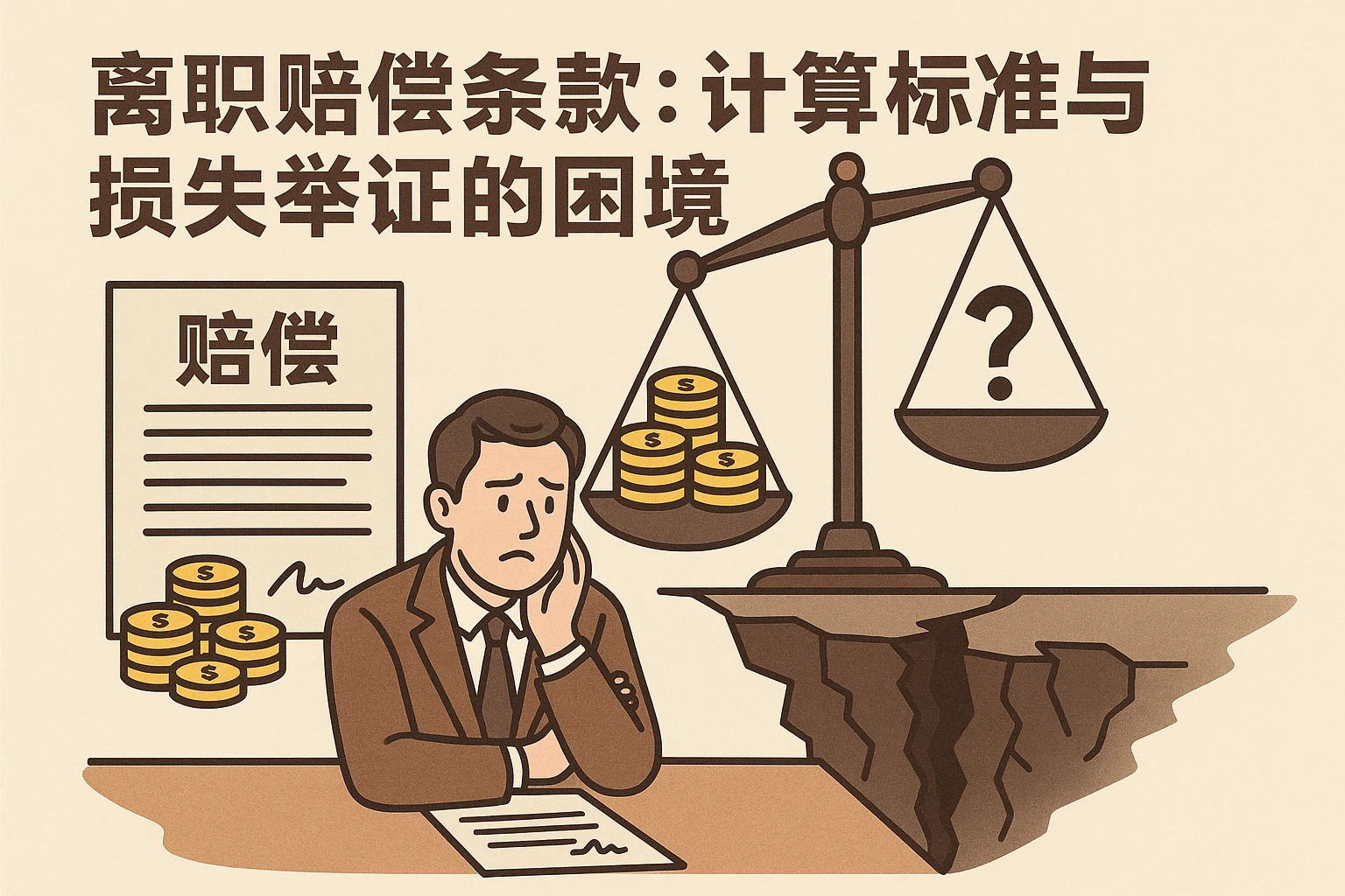 （二）离职赔偿条款：计算标准与损失举证的困境