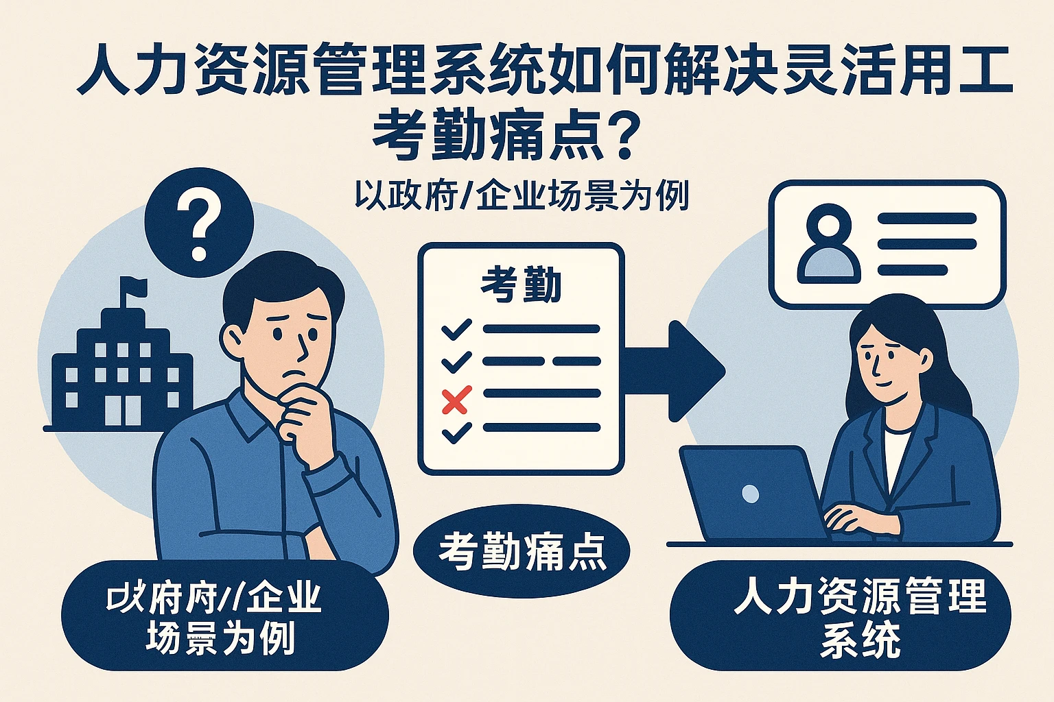 人力资源管理系统如何解决灵活用工考勤痛点？以政府/企业场景为例