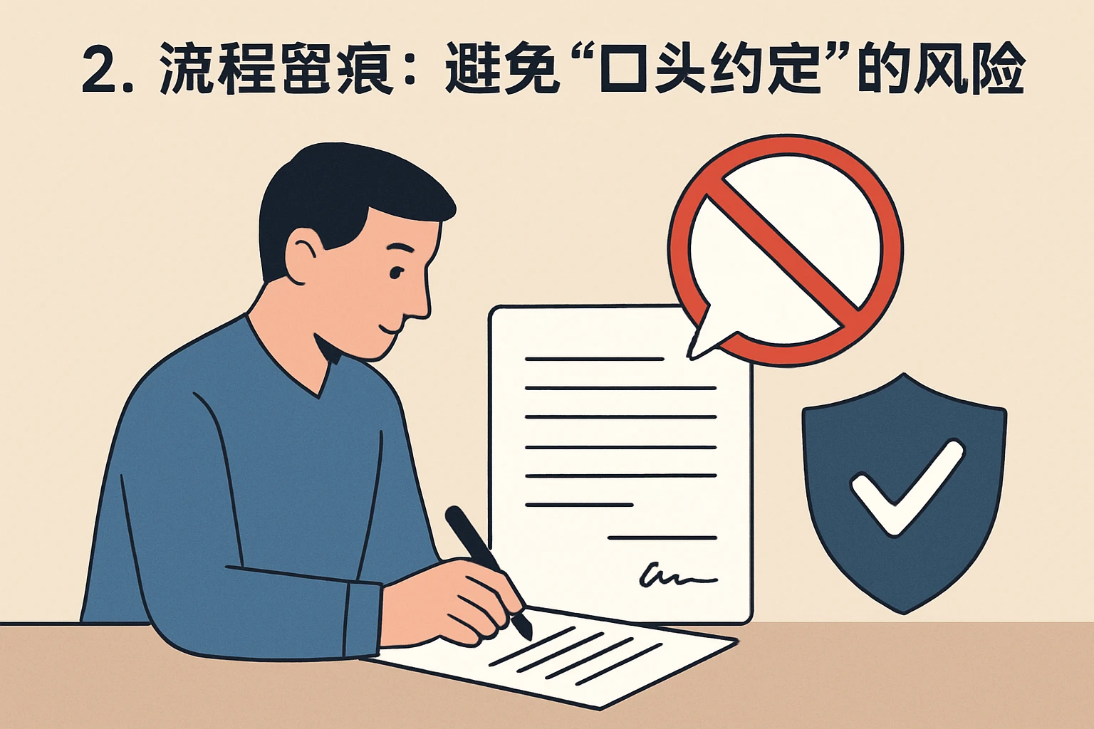 2. 流程留痕:避免“口头约定”的风险