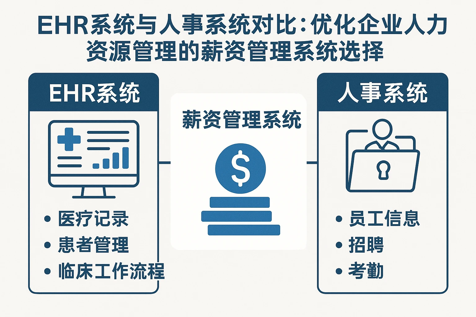 EHR系统与人事系统对比：优化企业人力资源管理的薪资管理系统选择