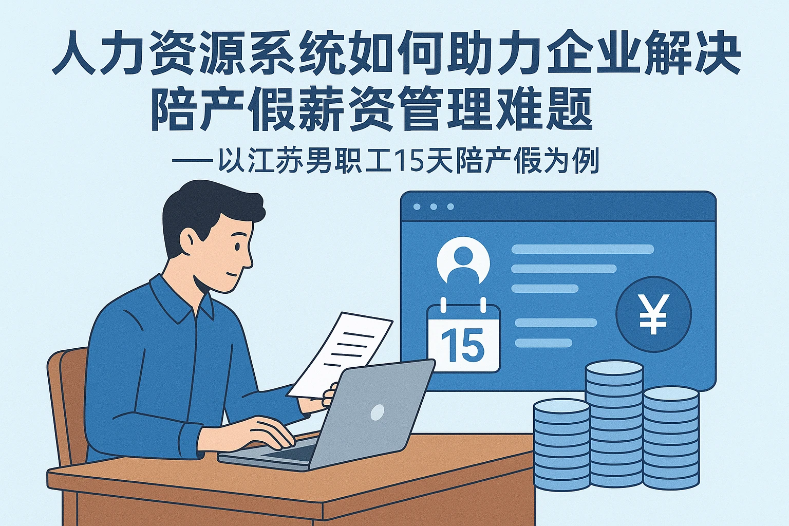 人力资源系统如何助力企业解决陪产假薪资管理难题——以江苏男职工15天陪产假为例